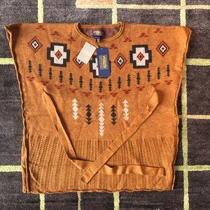 New with Tags Pendleton Poncho Sweater Wool Size S/XS